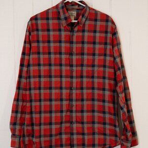 LL Bean Men's Plaid Long Sleeve Button Up